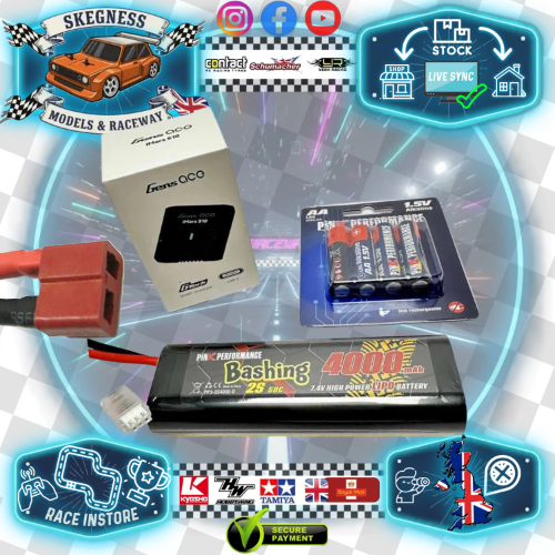 Kyosho Power Combo Deal 4000mah Lipo & 10W Gensace Charger - 2S LiPo (Deans) - USB Charger & AA Dry Cells - K.82140PB-2S