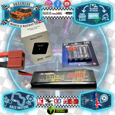 Kyosho Power Combo Deal 4000mah Lipo & 10W Gensace Charger - 2S LiPo (Deans) - USB Charger & AA Dry Cells - K.82140PB-2S