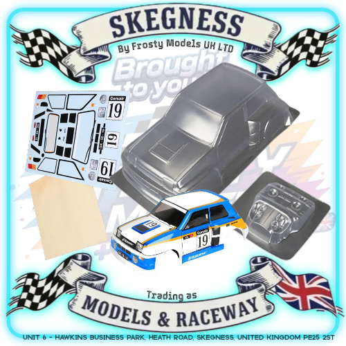Louise RC - M-Chassis (210mm) R5 Renault Turbo Body Set in Clear Lexan - For 1/10 Tamiya MTC (W-170mm x Wheelbase-210mmmm) M03, M05, MB01, LMX (LNBA801)
