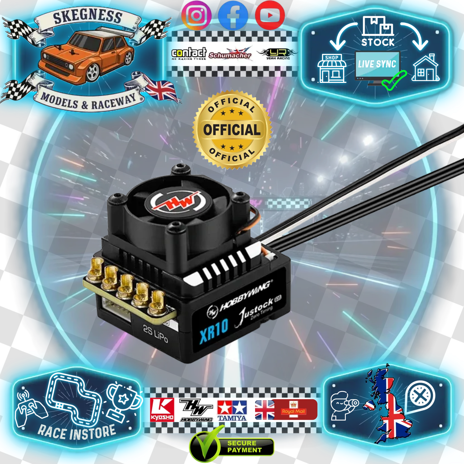 HOBBYWING - XERUN XR10 JUSTOCK G3S 1/10 ESC - (2024 VERSION) HW30112005 (IDEAL FOR 1/12 & 1/10 STOCK CLASS)