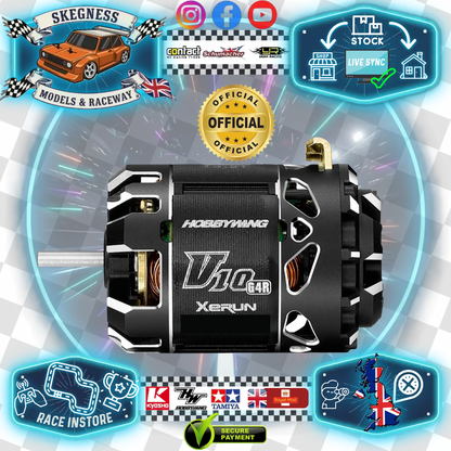 HOBBYWING - XERUN V10 6.5T BLACK G4R BRUSHLESS SENSORED MOTOR - HW30401123 (FOR PRO RACERS of 1/12th LMP Cars)