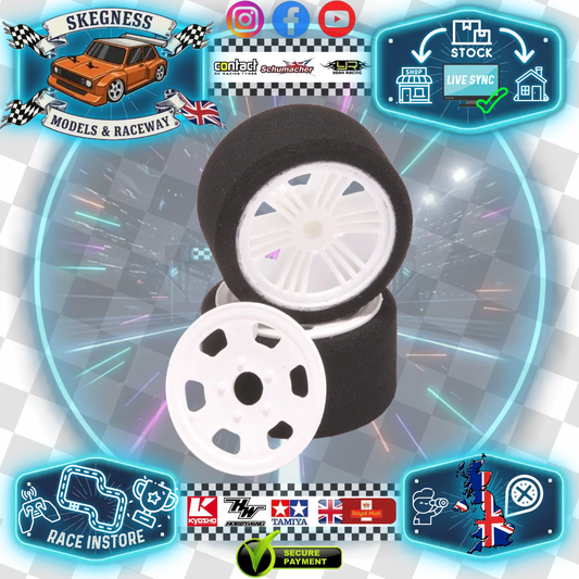 CONTACT RC - 1/12 Oval/Mini/Supastox (K Drive) Rear 40sh, 48mm diameter - JM40RN (1pair) Wheel & Tyre Set Pre-Glued