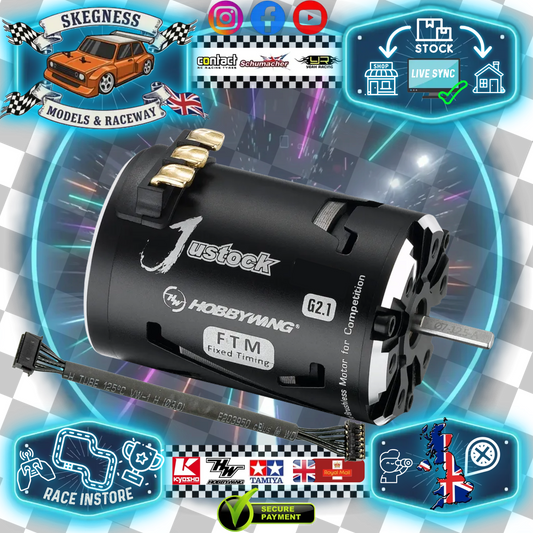HOBBYWING - JUSTOCK G2.1 25.5T SENSORED Brushless MOTOR (FIXED TIMING) - HW30408013 (perfect for 1/12 Mini GT)
