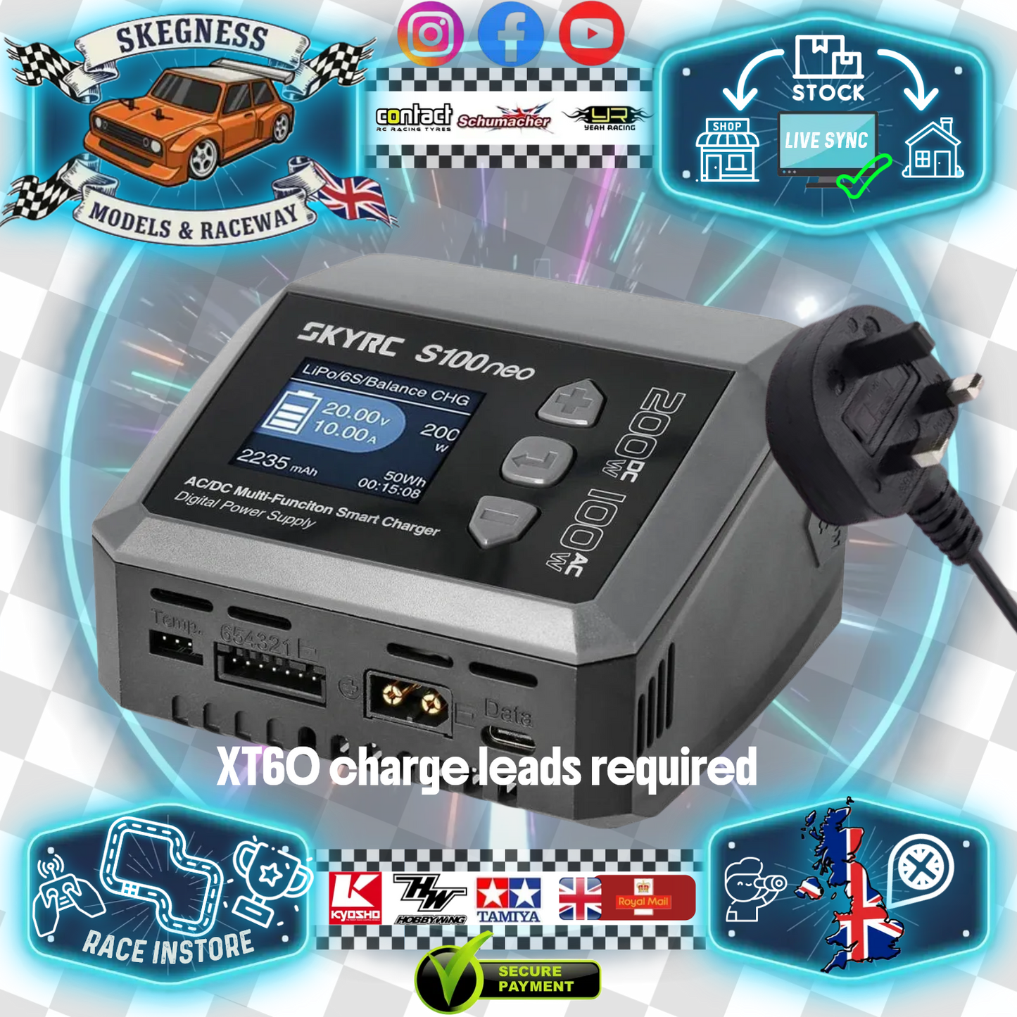 SKY RC - S100 NEO AC/DC 12A 1-6S LiPo/LiHV/LiFe/LiIon/NiMh BATTERY CHARGER FAST - SK-100202