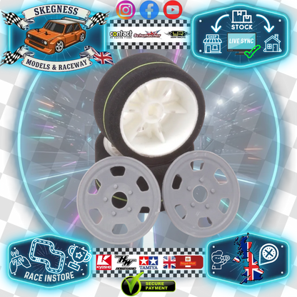 CONTACT RC - 1/12 Oval/Mini/Supastox (K Drive) Rear 37Sh Control Tyre, 46mm diameter - JMCR (1pair) Wheel & Tyre Set Pre-Glued