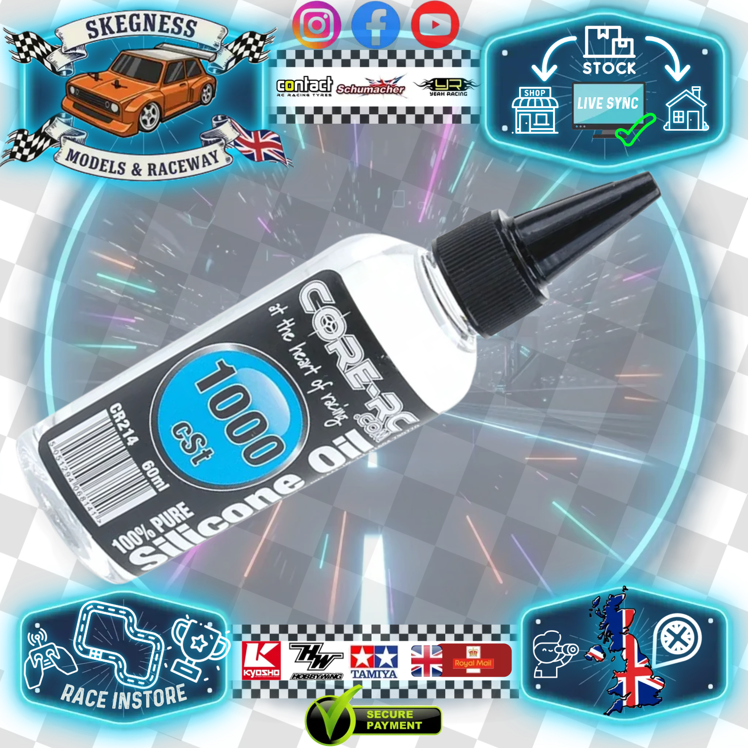 CORE RC - CAR/BUGGY/TRUCK SILICONE SHOCK/DIFF OIL (60ML) 100-500,000CST MULTI LISTING