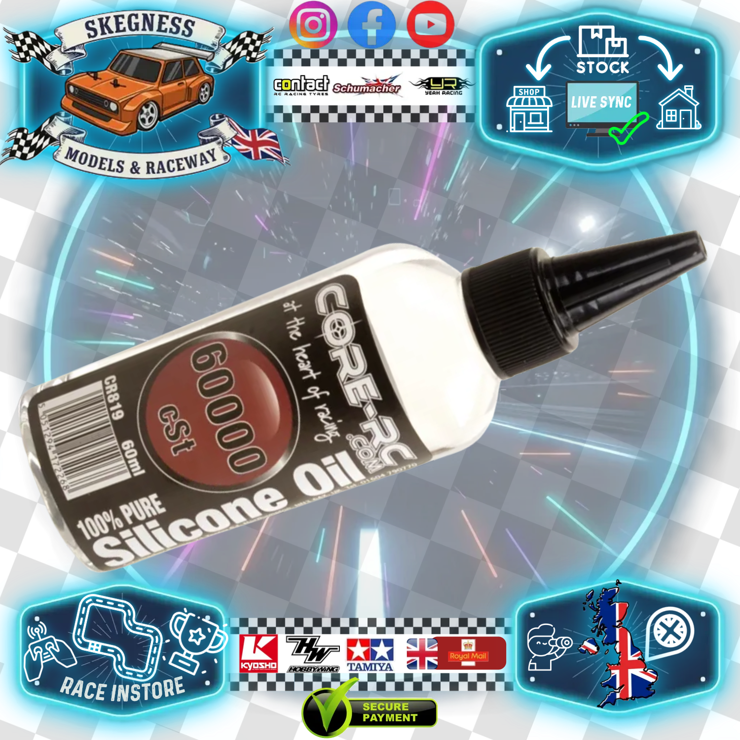 CORE RC - CAR/BUGGY/TRUCK SILICONE SHOCK/DIFF OIL (60ML) 100-500,000CST MULTI LISTING