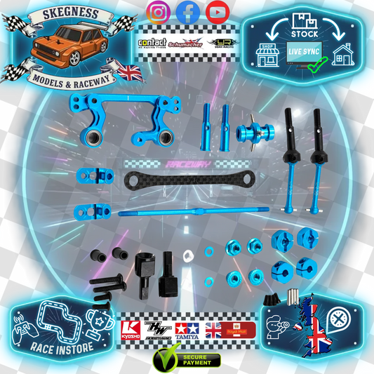 Yeah Racing - Aluminum Drivetrain And Steering Upgrade Kit V2 For Tamiya M05 M06 - TAMC-S02BU