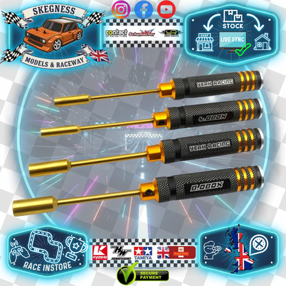 YEAH RACING - Alloy 4.0 5.5 7.0 8.0 Lock Nut Driver Set Black/Gold - YT-0224