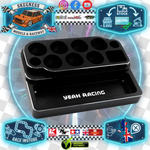 YEAH RACING - Aluminium Mini Tool Wrench Stand & Parts Tray (14.5mm Handle Hole x 7 pcs) (TOOLS NOT INCLUDED) YT-0253BK