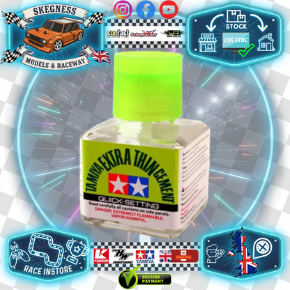 TAMIYA - 87182 EXTRA-THIN CEMENT 40ML (QUICK SETTING) - MODEL KIT GLUE - 40ML WITH BRUSH CAP