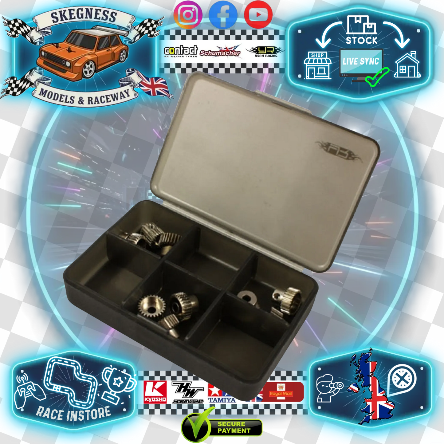 FASTRAX - RC PARTS/PINIONS/SCREWS Multi-Purpose Mini-Box (S) (BK) L86x W55 x H20mm - YA-0194