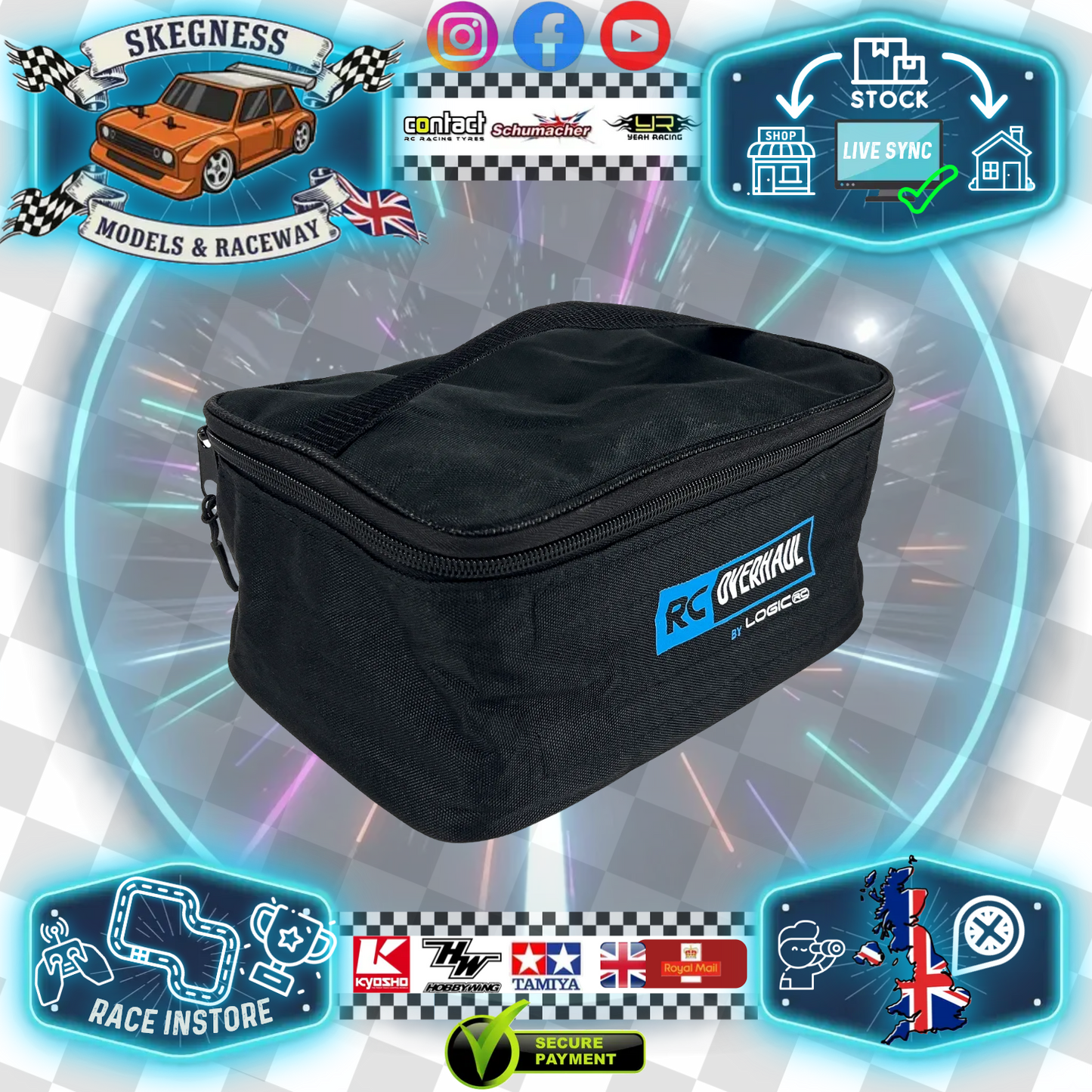 RC OVERHAUL -  CHARGER / TOOLS / RADIO CARRY BAG w/Compartments (25 x 15 x 10cm) (Fits into Hauler Bag- tools not included)