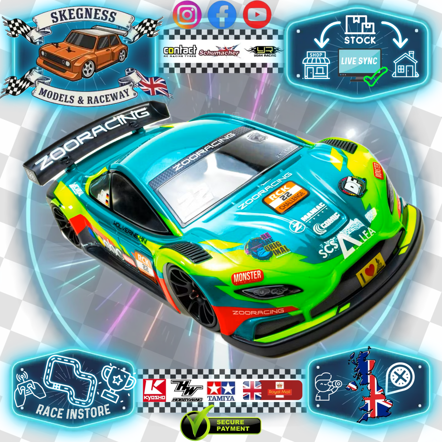 ZooRacing - Wolverine MINI - 1:10 M-Chassis Mini Touring Car Body - WB225 - CLEAR 0.7mm REGULAR - ZR-0022-07