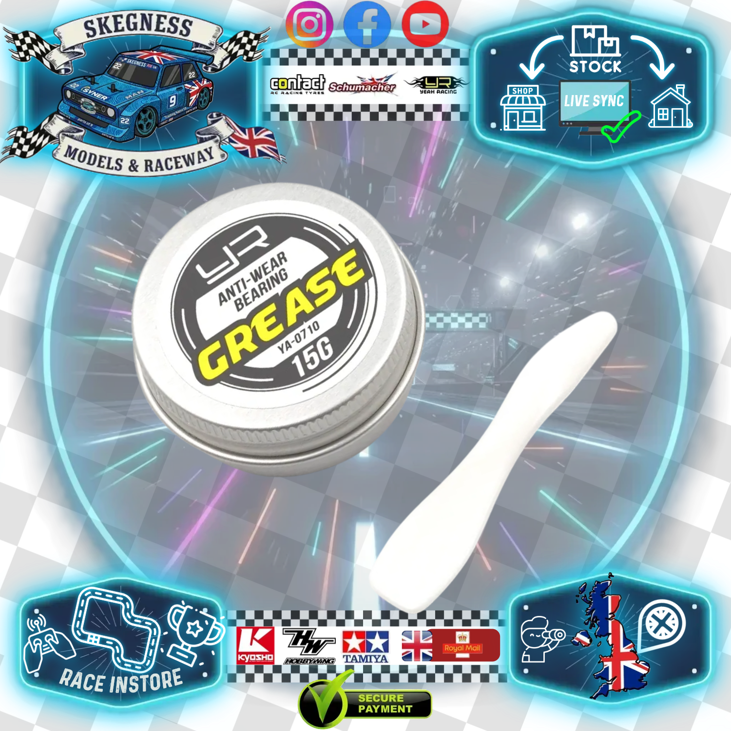 YEAH RACING - High Quality Anti-Wear Bearing & Diff Grease 15g - YA-0710 (Large Tube)