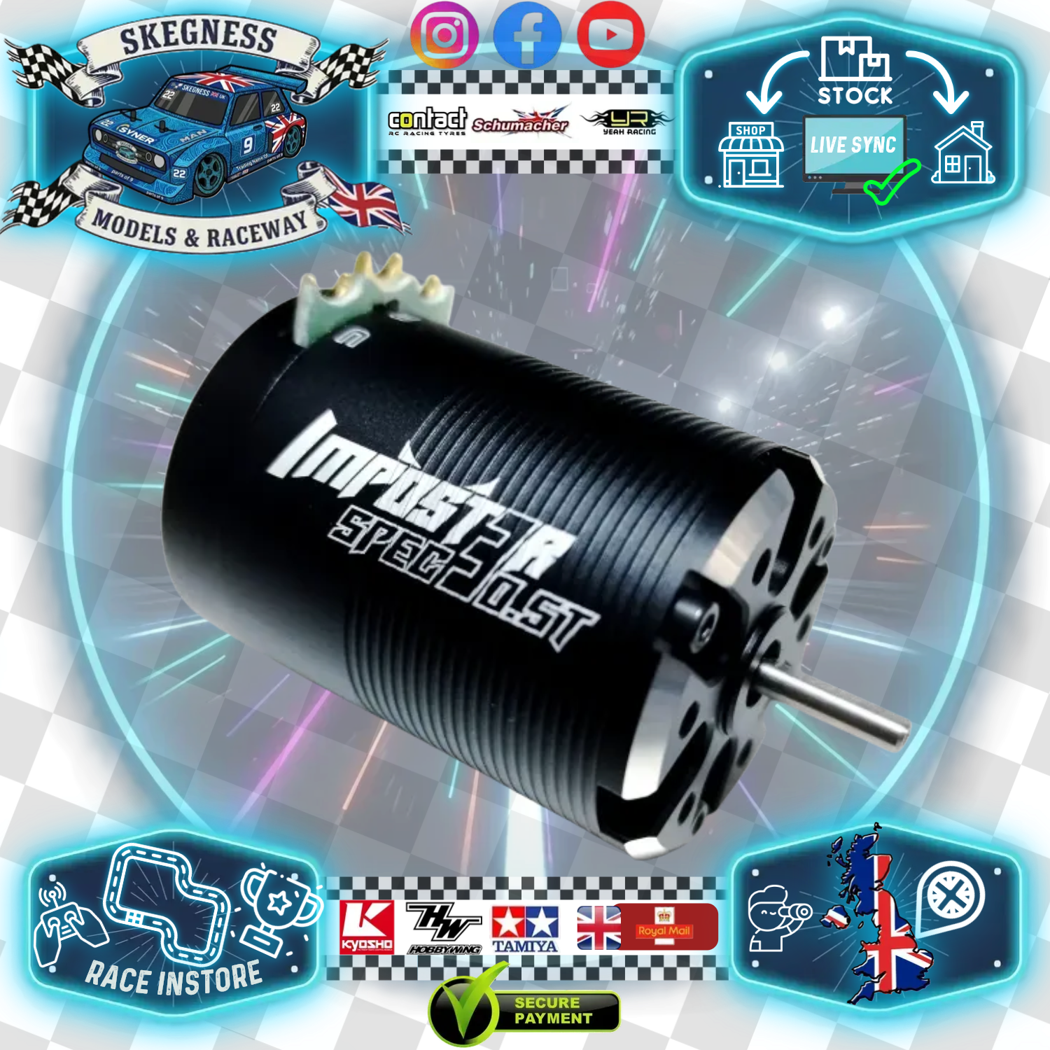 BattCave - IMPOST3R 30.5T fixed timing Sensored Brushless motor for 1/12 Mini - IP3R-30-5