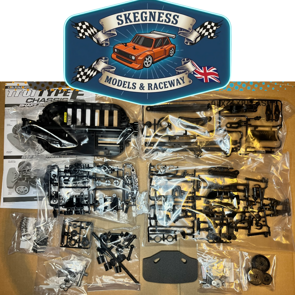 TAMIYA - TT01E ROLLING COMPLETE CHASSIS Car / Euro Truck KIT  - NO ELECTRICS, No Body, No Wheels or Tyres - As in photo)
