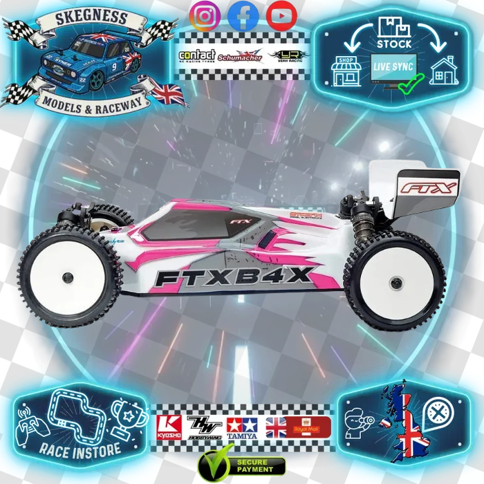 Pre-Order - FTX B4X 4WD 1/10 Buggy RTR Brushless - FTX5467PS - Pink/Silver (Due End June 2026) (Requires battery & charger to complete)