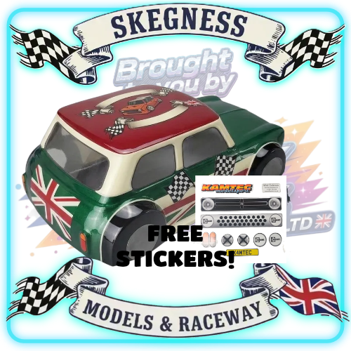 Kamtec - 1/12 MINI Clubman 753 Lexan Body & FREE Stickers - Fits all GT12 Minis Battcave / Kamtec / Mardave / Mini Assassin (CLEAR BODY) (160mm wide by 178mm wheelbase) (Standard Thickness) (No Spoiler)