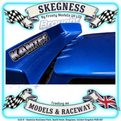 Kamtec - NEW 1/12 MINI MONSTER 759 Lexan Body With Spoiler (Free Stickers) (Streamlined Box Arch & Lowered Roof) - Fits all GT12 Minis Battcave / Kamtec / Mardave / Mini Assassin (CLEAR BODY) (160mm wide by 178mm wheelbase) (Standard Thickness)