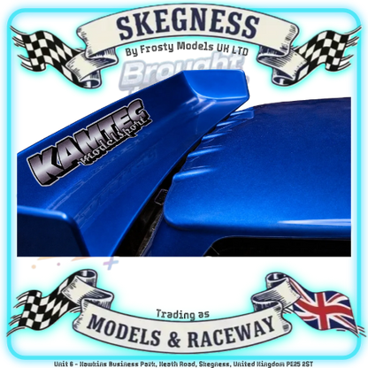 Kamtec - NEW 1/12 MINI MONSTER 759 Lexan Body With Spoiler (Free Stickers) (Streamlined Box Arch & Lowered Roof) - Fits all GT12 Minis Battcave / Kamtec / Mardave / Mini Assassin (CLEAR BODY) (160mm wide by 178mm wheelbase) (Standard Thickness)