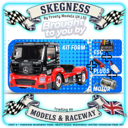TAMIYA 58683 - MERCEDES MP4 - EURO TRUCK KIT 1/10 4WD TT01E (With ESC & MOTOR - Requires Radio, Servo, Battery, Charger & PS Spray to complete))