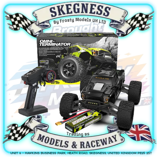 Rlaarlo - Omni Terminator (Carbon Spec) Brushless Micro 1/10 Scale Truck V2 RTR - Black - With 3S LiPo & USB Charger (1/12 Size but with 1/10 Electrics) (Free Upgrade/Spares Package Included)