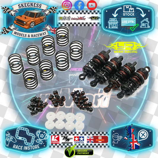 YEAH RACING - Alloy Big Bore 50mm Damper Shocks Set 4pcs BLACK (for TT01E Euro Truck & M-Chassis) - BBG-0050BK