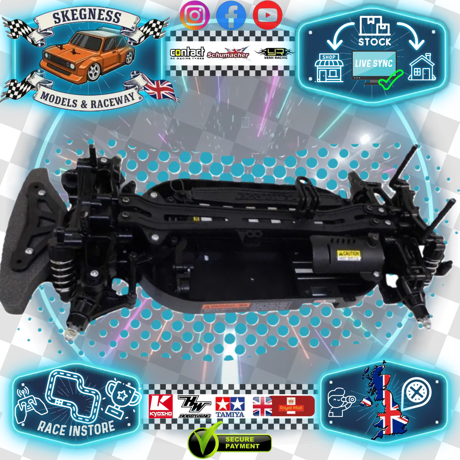 TAMIYA - TT01E ROLLING COMPLETE CHASSIS Car / Euro Truck KIT  - NO ELECTRICS, No Body, No Wheels or Tyres - As in photo)