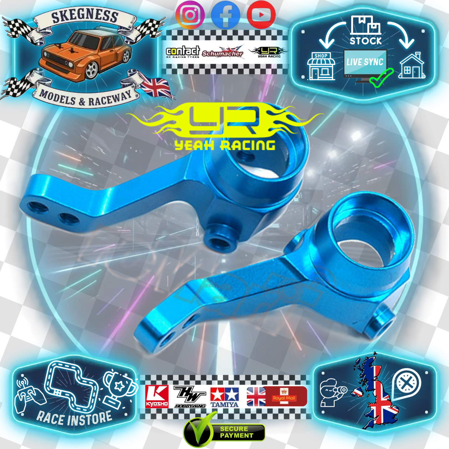 Yeah Racing - Aluminum Front Knuckle Arm Set - For: Tamiya M05 / M05 Ver.II / M06 - TAMC-S01 (might only work with TAMC-001 & TAMC-003 or the entire kit for best performance)