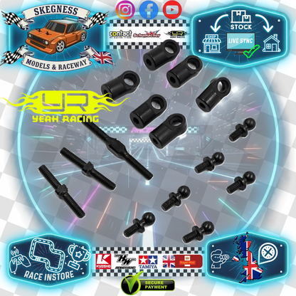 YEAH RACING - Adjustable Steering Tie-Rod & Servo Arm Link Set For Tamiya TT02 & TT01E - TT02-012