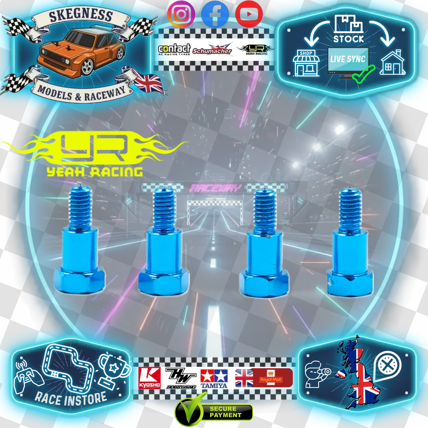 Yeah Racing - Aluminum King Pin For Tamiya M05, M06 - M05-135BU