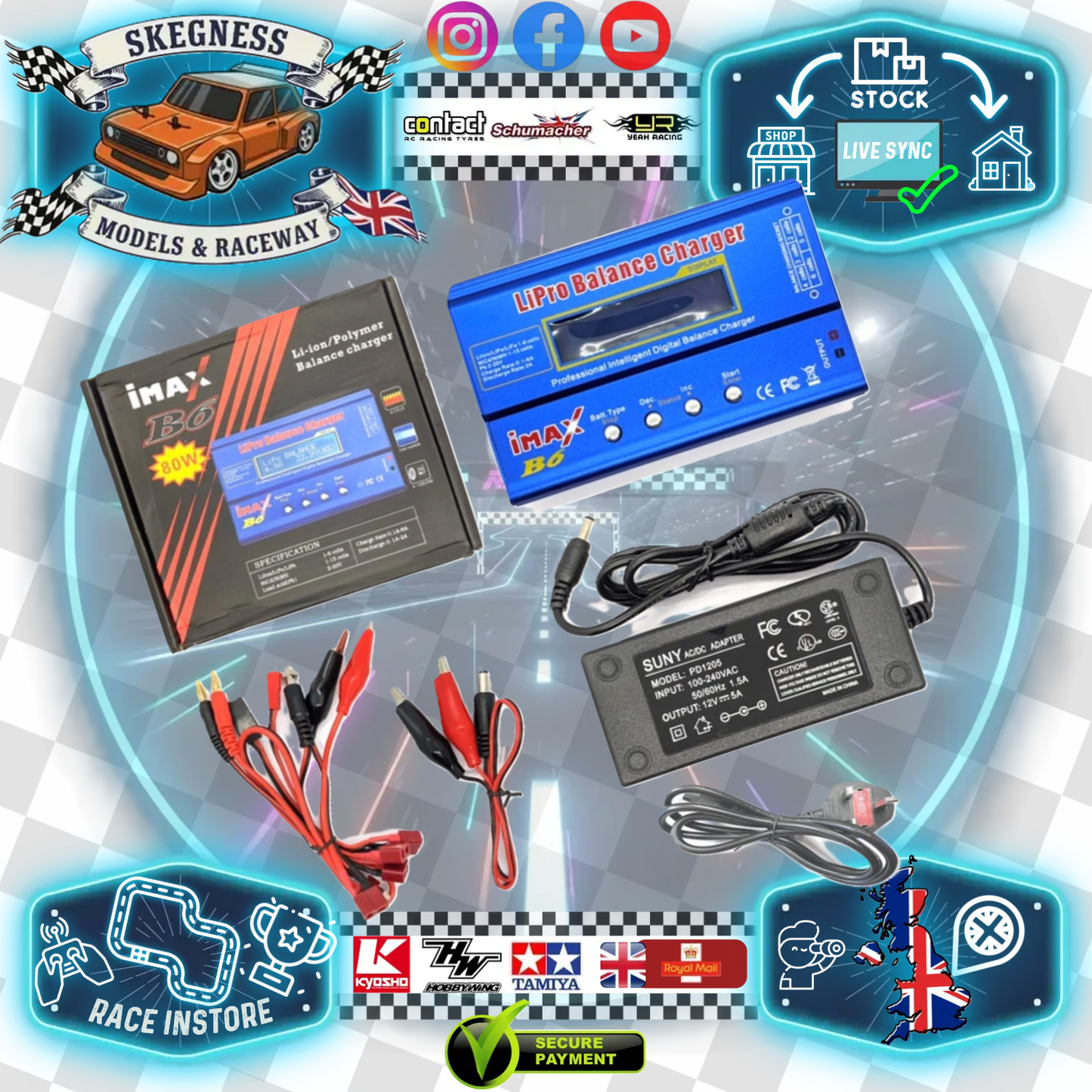 Used & Tested - iMAX B6 Lipo & NiMH Intelligent Charger + UK 240V LEGAL Power Supply - RC Battery Charge