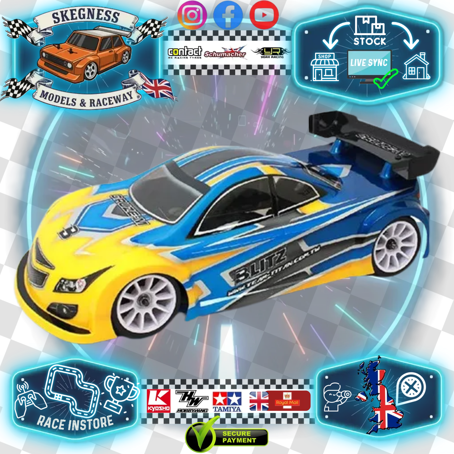 BLITZ - 1/10 MTC (210mm to 225mm WB) CRUZE-M Standard Thickness 0.8mm - Lexan M-chassis - 60911-08