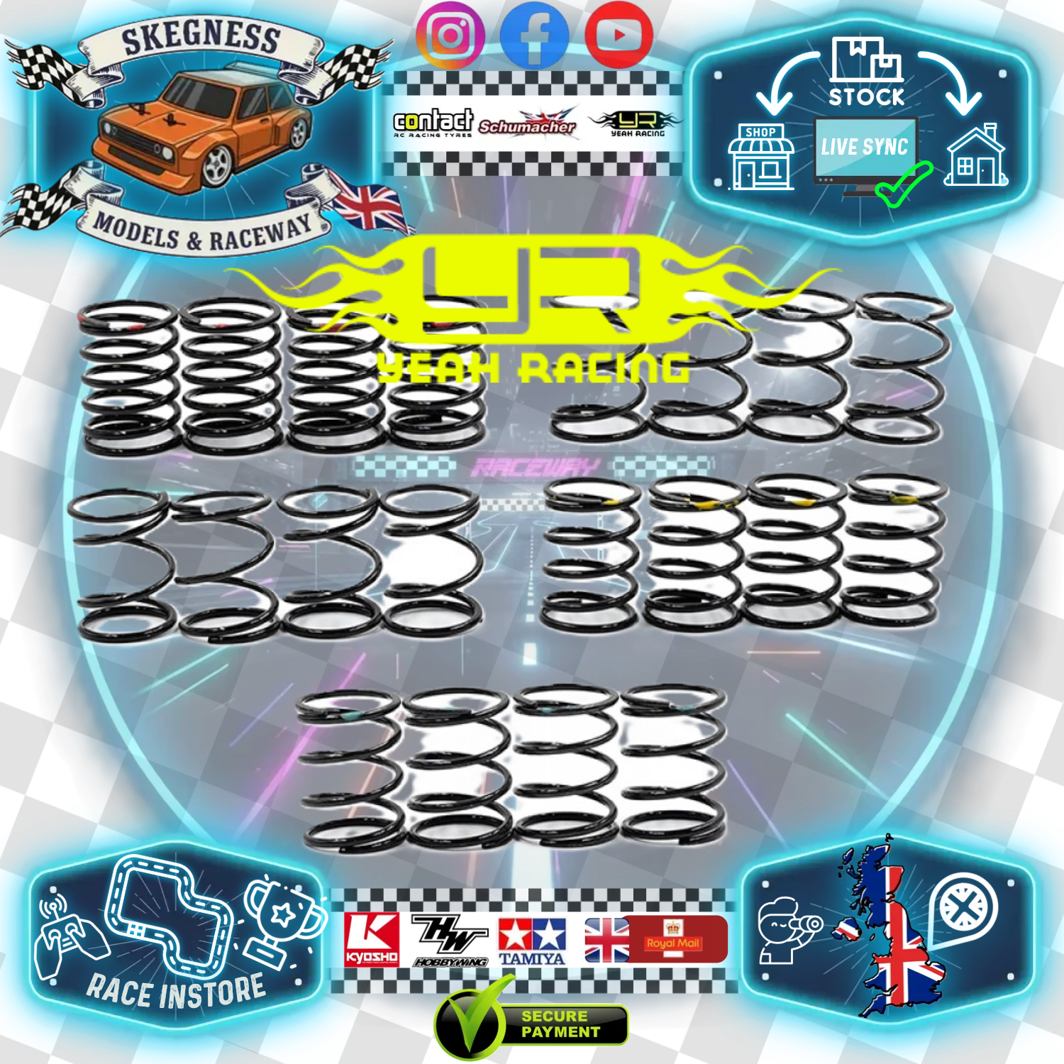 Yeah Racing - DSG 55mm Shock Gear Spring Set - DSG-002BK