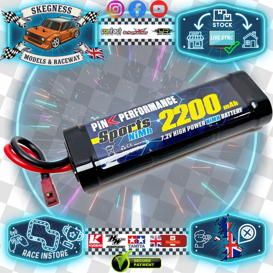 Pink Performance - 6 CELL RC BATTERY STICK PACK - Sports NiMh 7.2V 2200Mah (Deans) 270g - PP2-2200D