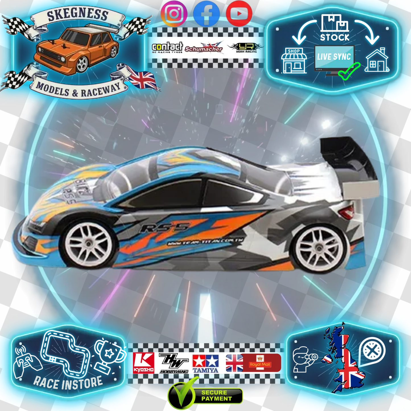 BLITZ - RS5 1/10 Touring Car 0.7mm thick STD - 254mm WB / 190mm Wide - 60238-07