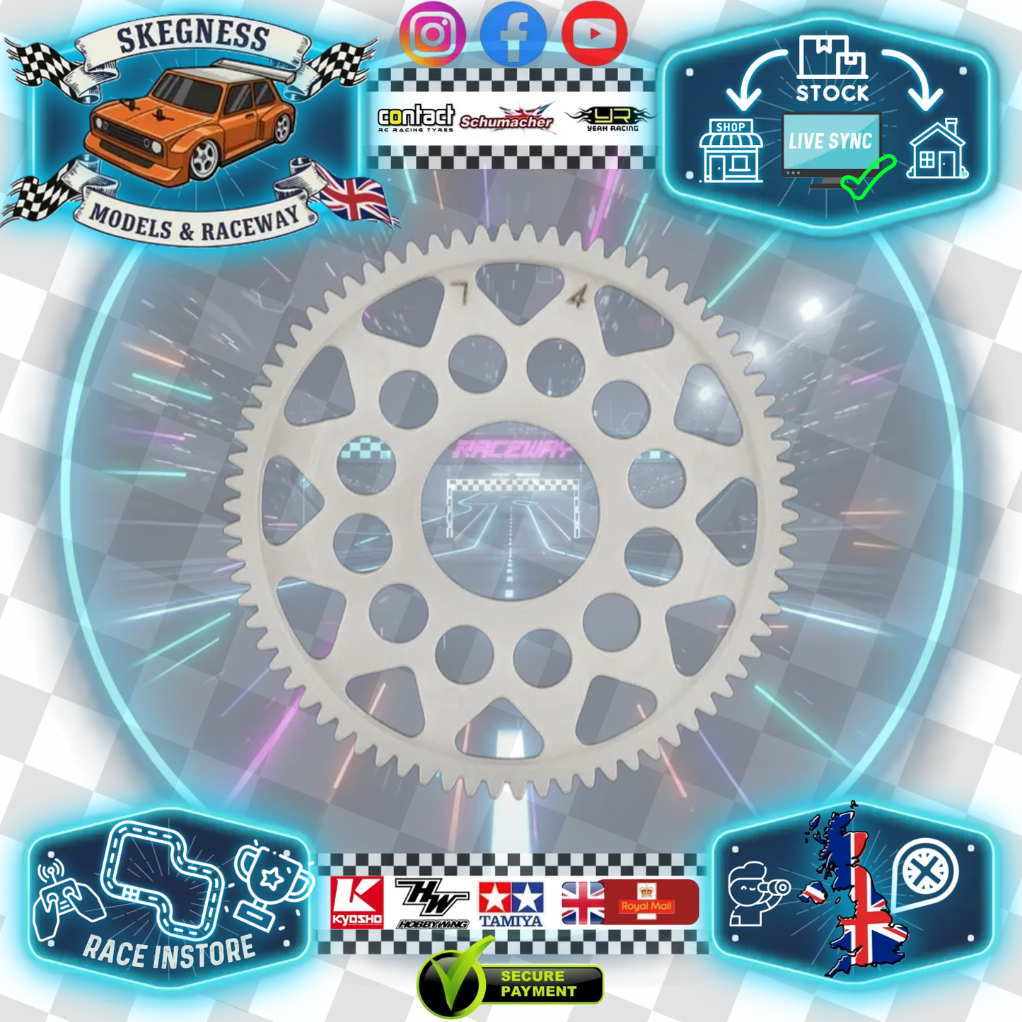 Yeah Racing - Competition Delrin Spur Gear 64P 74T - YSG-64074