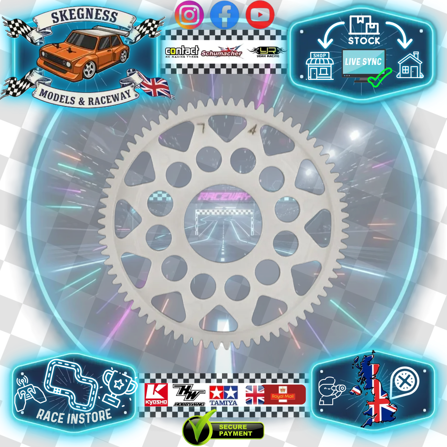 Yeah Racing - Competition Delrin Spur Gear 64P 76T - YSG-64076 (LMGT3)