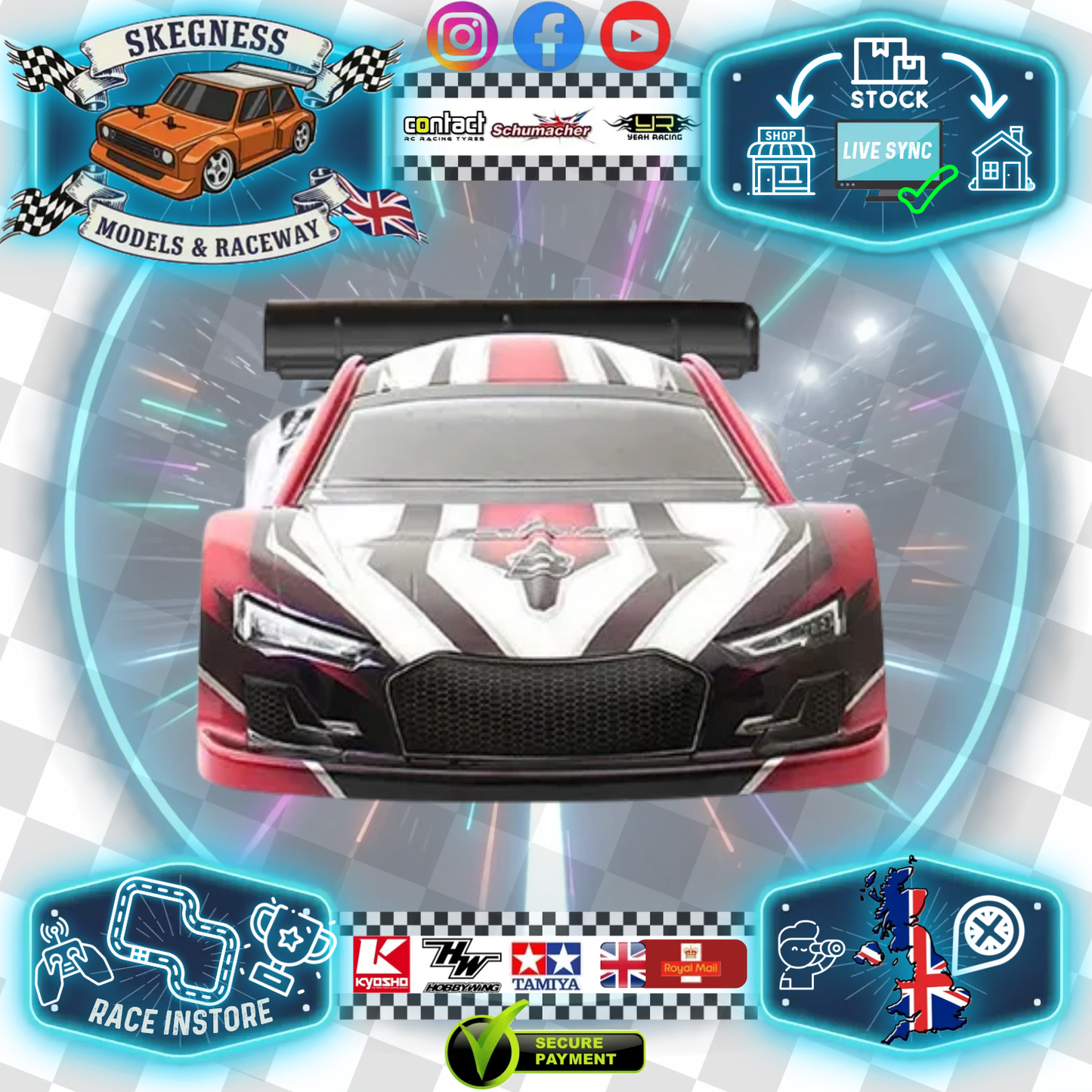 BLITZ - RS4 1/10 Touring Car 0.7mm thick STD - 254mm WB / 190mm Wide - 60237-07