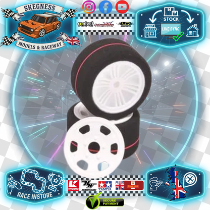 CONTACT RC - 1/12 Oval/Mini/Supastox (K Drive) Rear 37sh, 51mm diameter - JM37G (1pair) Wheel & Tyre Set Pre-Glued