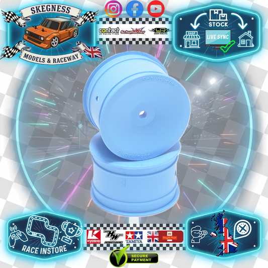 Schumacher - 1/10 2wd/4wd Buggy Wheels (12mm HEx) - Rear (2 pcs) - Blue - U9378