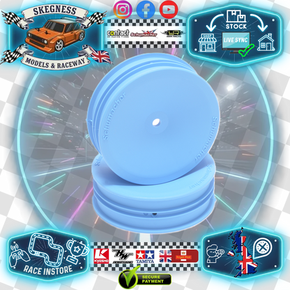 Schumacher - 1/10 2wd Buggy Wheels (12mm Hex) - Front Slim - (2 pcs) - Blue - U9372