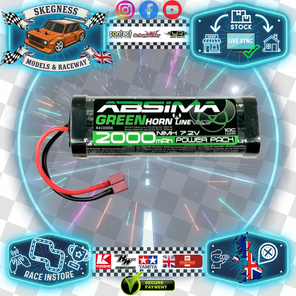 Absima - Greenhorn - Vol.2 NiMH 7.2V 2000mah Battery (T-Plug) Deans - 4100006