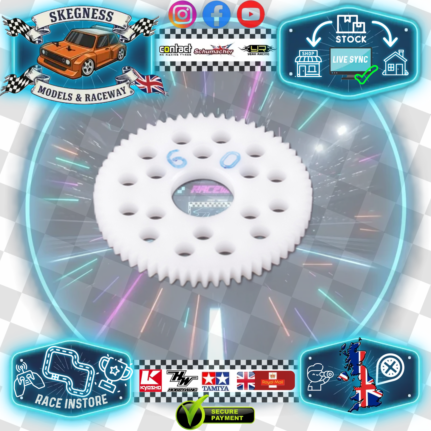 Core RC - LMGT3 / GT12 / LMP12 - Diff Spur 48DP - 60T - for Diff or Spool Axle (Good for LMGT3 Spool) CRW48060