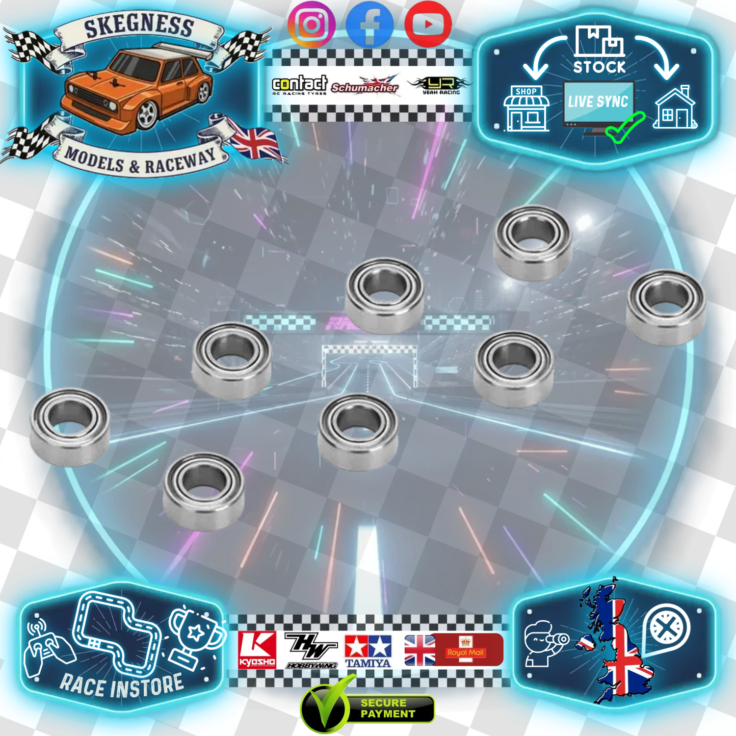 Carten / Louise LMX / M210 5x10x4mm - Bearings x8 - NBA298 (LNBA298)