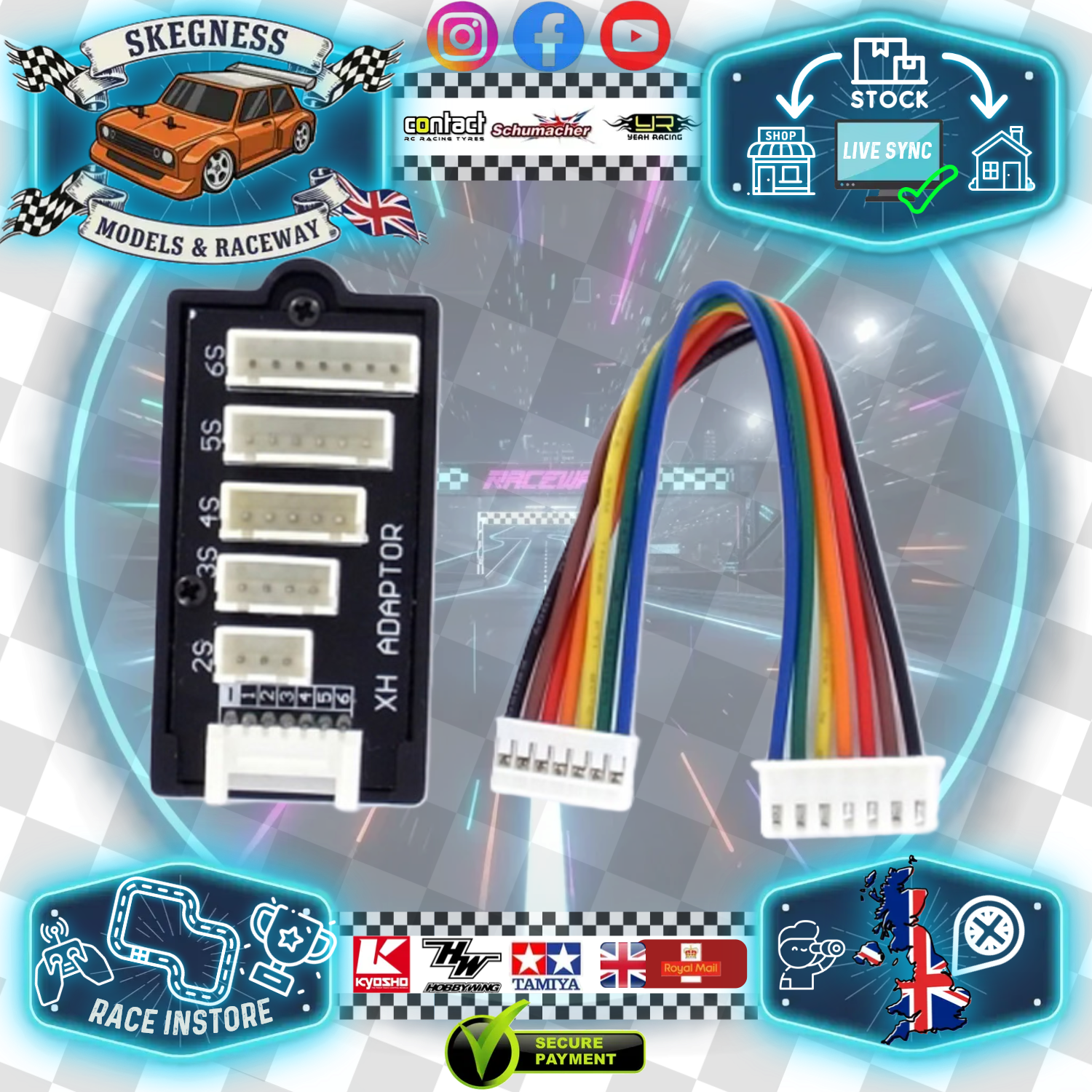 Absima - Charger Battery Lipo Balance Lead XH Adaptor 2S / 3S / 4S / 5S / 6S - (use with 6S Chargers) 3040015