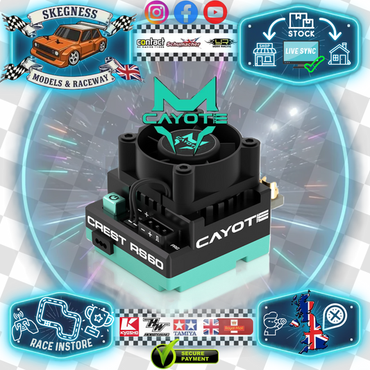 CAYOTE - CREST RS60 1/10 Stock Competition ESC - CYEA11004 (Ideal for 1/10th Touring Car &amp; Buggy, 1/10th Drift, Professional Stock Class Racing)