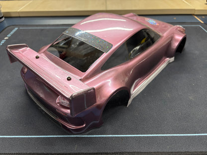 1/12 Porsche Body - Anodised Pink GT12 Atom Body 201mm wheelbase by 164mm wide (With stick kit applied)
