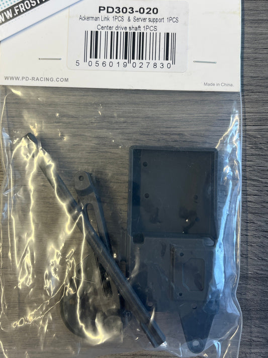 PD racing TK16 & TR16 Spares - PD303-020 Ackerman Link/Servo Support/Centre drive shaft - 1pcs